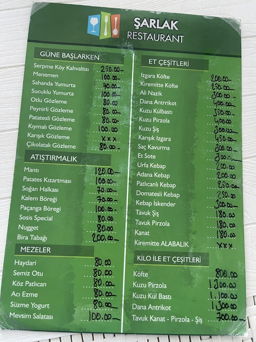 Menu Şarlak Restaurant & Kafe-3